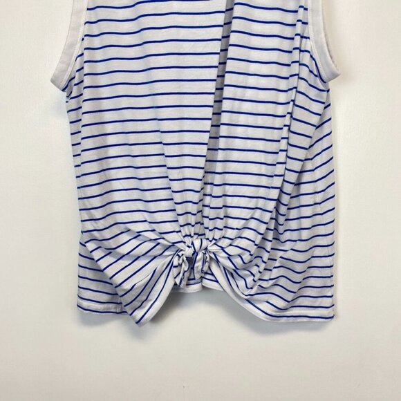 J. Crew Blue and White Striped Back Knot Tank Top - Picture 12 of 13